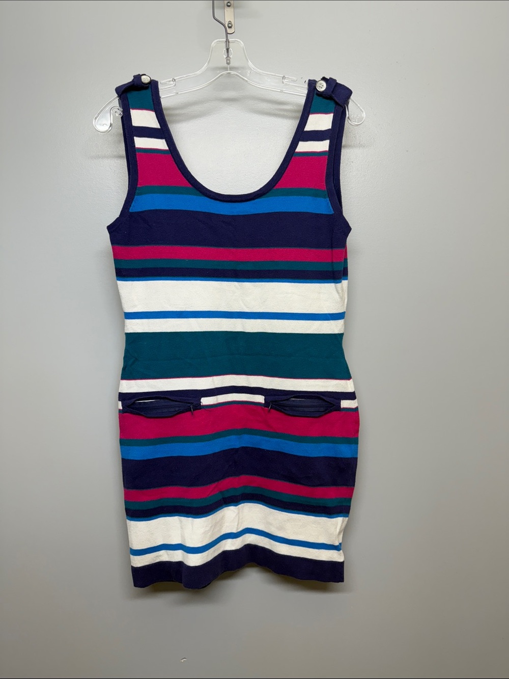 Romeo & Juliet Couture Striped Faux Pockets Bodycon Mini Dress